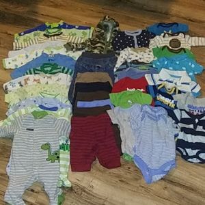 Newborn Baby Boys Clothing LOT - 39 mixed pieces